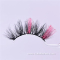 full strip pink sparkle fake eyelashes with glitter